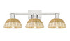 INNOVATIONS 716-3W-SN-NBD2-75-NAT Natural Ballston Dome 3-Light Bath Vanity Light Brushed Satin Nickel