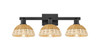 INNOVATIONS 716-3W-BK-NBD2-75-NAT Natural Ballston Dome 3-Light Bath Vanity Light Matte Black