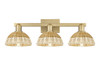 INNOVATIONS 716-3W-BB-NBD2-75-NAT Natural Ballston Dome 3-Light Bath Vanity Light Brushed Brass