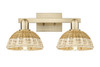 INNOVATIONS 716-2W-CB-NBD2-75-NAT Natural Ballston Dome 2-Light Bath Vanity Light Brushed Champagne Bronze