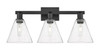 INNOVATIONS 716-3W-BK-GBC-84 Berkshire Glass 3-Light Bath Vanity Light Matte Black