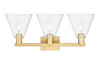 INNOVATIONS 716-3W-SG-GBC-82 Berkshire Glass 3-Light Bath Vanity Light Satin Gold