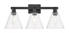 INNOVATIONS 716-3W-BK-GBC-82 Berkshire Glass 3-Light Bath Vanity Light Matte Black