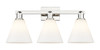 INNOVATIONS 716-3W-PN-GBC-81 Berkshire Glass 3-Light Bath Vanity Light Polished Nickel