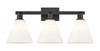 INNOVATIONS 716-3W-BK-GBC-81 Berkshire Glass 3-Light Bath Vanity Light Matte Black