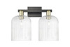 INNOVATIONS 716-2W-BAB-G559-8SDY Bridal Veil 2-Light Bath Vanity Light Black Antique Brass