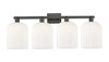 INNOVATIONS 716-4W-BK-G559-8GWH Bridal Veil 4-Light Bath Vanity Light Matte Black