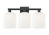 INNOVATIONS 716-3W-BK-G559-8GWH Bridal Veil 3-Light Bath Vanity Light Matte Black