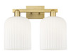 INNOVATIONS 716-2W-BB-G559-8GWH Bridal Veil 2-Light Bath Vanity Light Brushed Brass