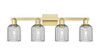 INNOVATIONS 716-4W-SG-G559-5SM Bridal Veil 4-Light Bath Vanity Light Satin Gold