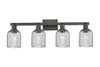 INNOVATIONS 716-4W-BK-G559-5SM Bridal Veil 4-Light Bath Vanity Light Matte Black