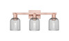 INNOVATIONS 716-3W-AC-G559-5SM Bridal Veil 3-Light Bath Vanity Light Antique Copper