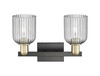 INNOVATIONS 716-2W-BAB-G559-5SM Bridal Veil 2-Light Bath Vanity Light Black Antique Brass