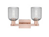 INNOVATIONS 716-2W-AC-G559-5SM Bridal Veil 2-Light Bath Vanity Light Antique Copper