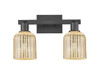 INNOVATIONS 716-2W-BK-G559-5ME Bridal Veil 2-Light Bath Vanity Light Matte Black