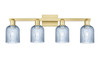 INNOVATIONS 716-4W-SG-G559-5BL Bridal Veil 4-Light Bath Vanity Light Satin Gold