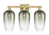 INNOVATIONS 716-3W-BB-G484-7SL Brookhaven Flute 3-Light Bath Vanity Light Brushed Brass