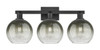 INNOVATIONS 716-3W-BK-G483-8SL Brookhaven Globe 3-Light Bath Vanity Light Matte Black