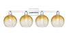 INNOVATIONS 716-4W-PC-G483-8AM Brookhaven Globe 4-Light Bath Vanity Light Polished Chrome