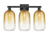 INNOVATIONS 716-3W-BK-G482-7AM Brookhaven Cloche 3-Light Bath Vanity Light Matte Black