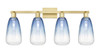 INNOVATIONS 716-4W-SG-G480-6SB Brookhaven Almond 4-Light Bath Vanity Light Satin Gold