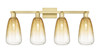 INNOVATIONS 716-4W-SG-G480-6AM Brookhaven Almond 4-Light Bath Vanity Light Satin Gold