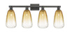 INNOVATIONS 716-4W-BK-G480-6AM Brookhaven Almond 4-Light Bath Vanity Light Matte Black