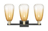INNOVATIONS 716-3W-BAB-G480-6AM Brookhaven Almond 3-Light Bath Vanity Light Black Antique Brass