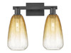 INNOVATIONS 716-2W-BK-G480-6AM Brookhaven Almond 2-Light Bath Vanity Light Matte Black