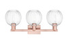 INNOVATIONS 716-3W-AC-G458-7CL Preston 3-Light Bath Vanity Light Antique Copper