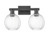 INNOVATIONS 716-2W-BK-G458-7CL Preston 2-Light Bath Vanity Light Matte Black