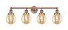 INNOVATIONS 616-4W-AC-G208-6 Beacon 4-Light Bath Vanity Light Antique Copper