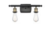 INNOVATIONS 916-2W-BAB-G208-6 Beacon 2-Light Bath Vanity Light Black Antique Brass