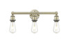 INNOVATIONS 616-3W-AB-G128-8 Athens 3-Light Bath Vanity Light Antique Brass