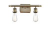 INNOVATIONS 516-2W-AB-G128-8 Athens 2-Light Bath Vanity Light Antique Brass