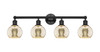 INNOVATIONS 616-4W-BK-G128-6 Athens 4-Light Bath Vanity Light Matte Black