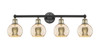 INNOVATIONS 616-4W-BAB-G128-6 Athens 4-Light Bath Vanity Light Black Antique Brass