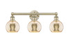 INNOVATIONS 616-3W-AB-G128-6 Athens 3-Light Bath Vanity Light Antique Brass