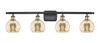 INNOVATIONS 516-4W-BAB-G128-6 Athens 4-Light Bath Vanity Light Black Antique Brass