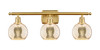 INNOVATIONS 516-3W-SG-G128-6 Athens 3-Light Bath Vanity Light Satin Gold