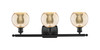 INNOVATIONS 516-3W-BK-G128-6 Athens 3-Light Bath Vanity Light Matte Black