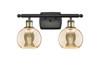 INNOVATIONS 516-2W-BAB-G128-6 Athens 2-Light Bath Vanity Light Black Antique Brass