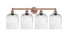 INNOVATIONS 616-4W-AC-G559-8SDY Bridal Veil 4-Light Bath Vanity Light Antique Copper