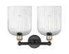 INNOVATIONS 616-2W-BAB-G559-8SDY Bridal Veil 2-Light Bath Vanity Light Black Antique Brass