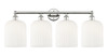 INNOVATIONS 616-4W-PN-G559-8GWH Bridal Veil 4-Light Bath Vanity Light Polished Nickel