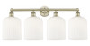 INNOVATIONS 616-4W-AB-G559-8GWH Bridal Veil 4-Light Bath Vanity Light Antique Brass