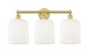 INNOVATIONS 616-3W-SG-G559-8GWH Bridal Veil 3-Light Bath Vanity Light Satin Gold