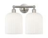 INNOVATIONS 616-2W-SN-G559-8GWH Bridal Veil 2-Light Bath Vanity Light Brushed Satin Nickel