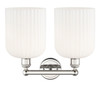 INNOVATIONS 616-2W-PN-G559-8GWH Bridal Veil 2-Light Bath Vanity Light Polished Nickel