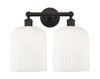 INNOVATIONS 616-2W-OB-G559-8GWH Bridal Veil 2-Light Bath Vanity Light Oil Rubbed Bronze